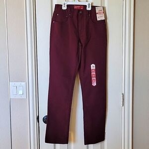NWT Arizona size 16 regular burgundy boys jeans